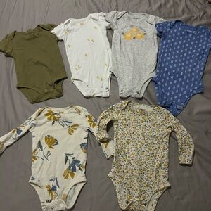 3-6 month baby girl bundle, sleepers and onesies